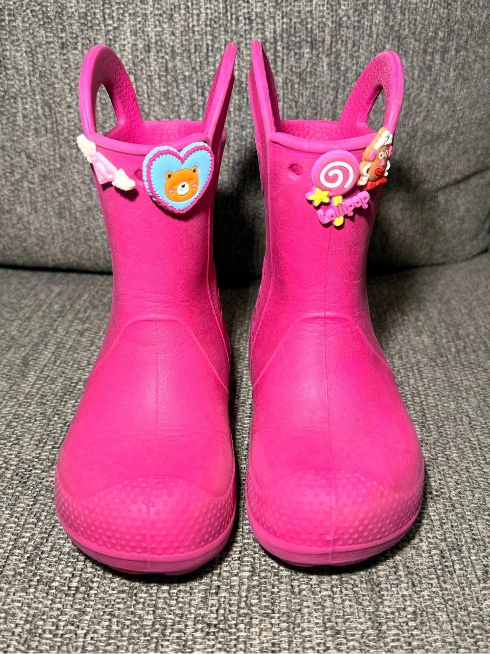 Crocs Kids Pink Handle-It Rain Boots Size C9 Waterproof Lightweight Durable